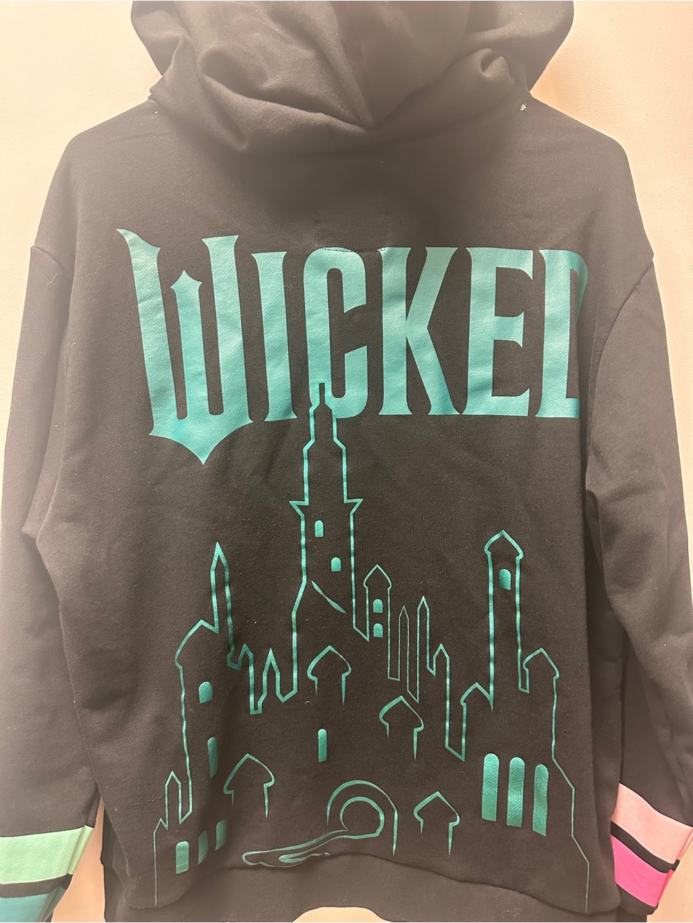 Loungefly Wicked Black Crewneck Sweater with Pink & Mint Accents - Picture 7 of 8